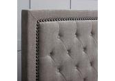 4ft6 Double Raya button back, natural mink fabric upsholstered bed frame 4